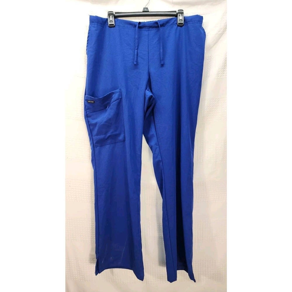 Jockey Womens Scrubs Size Large Blue Nurse Medical Drawstring Pockets 3580